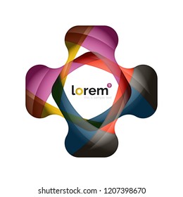 Abstraktes geometrisches Logo-Design, überlappende Formen, Vektorsymbole