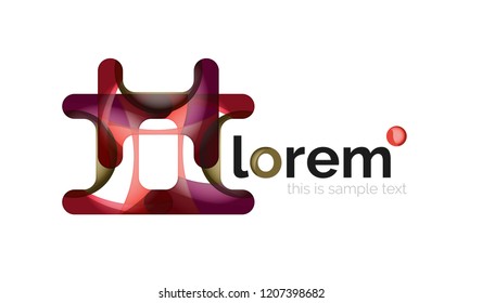 Design de logotipo geométrico abstrato, formas sobrepostas, ícones vetoriais