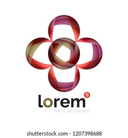 Abstract geometric logo design, overlapping shapes, vector icons