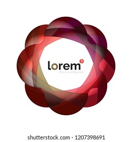 Abstract geometric logo design, overlapping shapes, vector icons