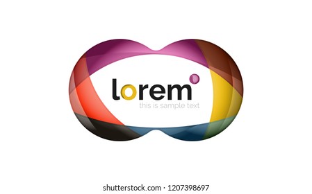 Resumen de diseño de logotipo geométrico, formas superpuestas, iconos vectoriales