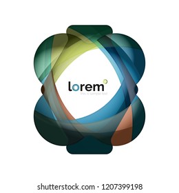 Abstract geometric logo design, overlapping shapes, vector icons