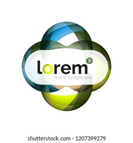 Abstract geometric logo design, overlapping shapes, vector icons