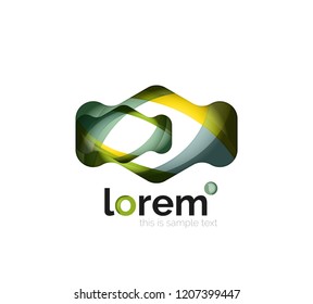 Abstract geometric logo design, overlapping shapes, vector icons