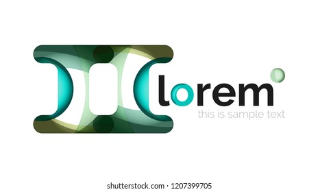 Abstract geometric logo design, overlapping shapes, vector icons
