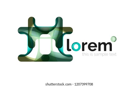 Abstract geometric logo design, overlapping shapes, vector icons