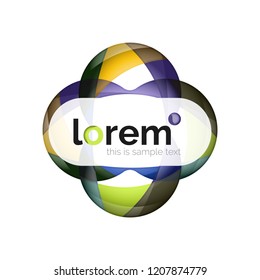 Abstract geometric logo design, overlapping shapes, vector icons