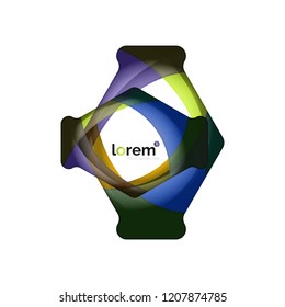 Abstract geometric logo design, overlapping shapes, vector icons
