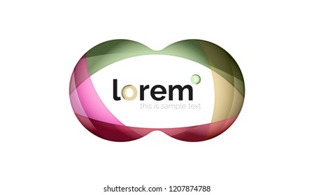 Abstract geometric logo design, overlapping shapes, vector icons