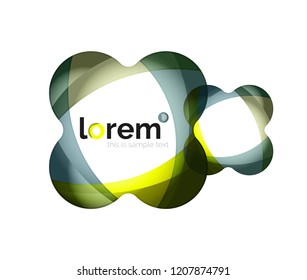 Abstract geometric logo design, overlapping shapes, vector icons