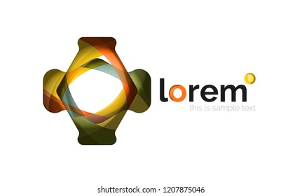 Abstract geometric logo design, overlapping shapes, vector icons