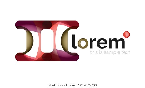 Abstract geometric logo design, overlapping shapes, vector icons