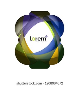 Abstract geometric logo design, overlapping shapes, vector icons