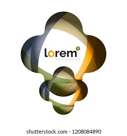 Abstract geometric logo design, overlapping shapes, vector icons
