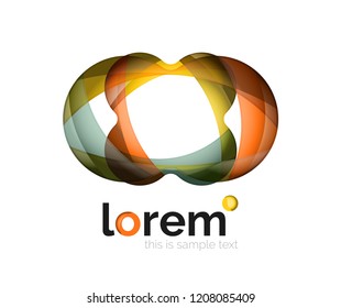 Design de logotipo geométrico abstrato, formas sobrepostas, ícones vetoriais