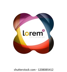 Abstract geometric logo design, overlapping shapes, vector icons
