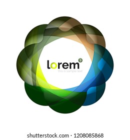 Abstract geometric logo design, overlapping shapes, vector icons