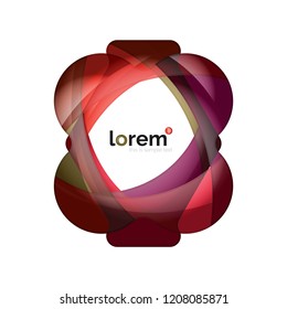 Abstract geometric logo design, overlapping shapes, vector icons