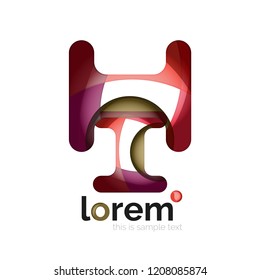 Resumen de diseño de logotipo geométrico, formas superpuestas, iconos vectoriales