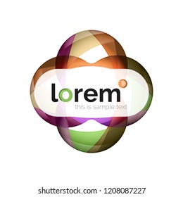 Resumen de diseño de logotipo geométrico, formas superpuestas, iconos vectoriales