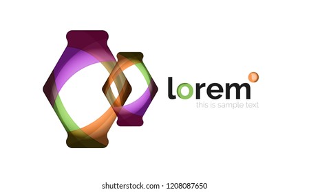 Resumen de diseño de logotipo geométrico, formas superpuestas, iconos vectoriales