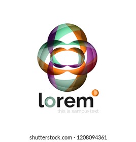 Abstract geometric logo design, overlapping shapes, vector icons