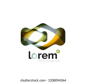 Resumen de diseño de logotipo geométrico, formas superpuestas, iconos vectoriales