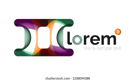 Abstract geometric logo design, overlapping shapes, vector icons