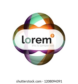 Abstract geometric logo design, overlapping shapes, vector icons