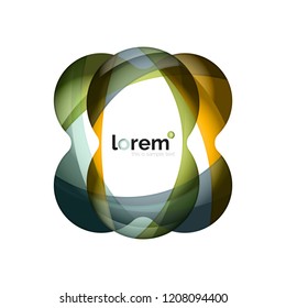 Abstract geometric logo design, overlapping shapes, vector icons