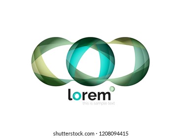 Resumen de diseño de logotipo geométrico, formas superpuestas, iconos vectoriales