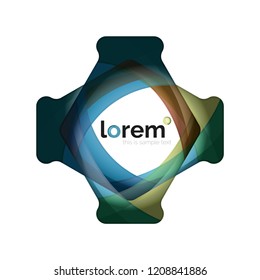 Abstract geometric logo design, overlapping shapes, vector icons