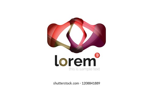 Abstract geometric logo design, overlapping shapes, vector icons