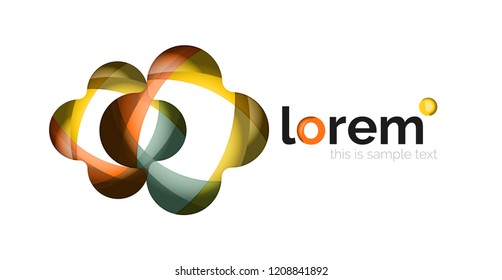 Abstract geometric logo design, overlapping shapes, vector icons