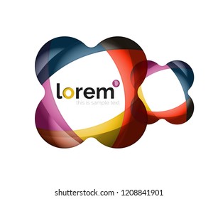 Abstract geometric logo design, overlapping shapes, vector icons