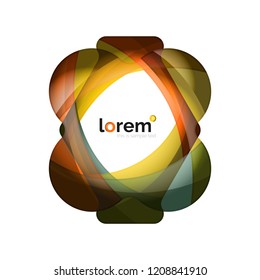 Resumen de diseño de logotipo geométrico, formas superpuestas, iconos vectoriales