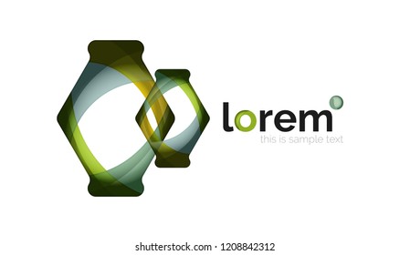 Abstract geometric logo design, overlapping shapes, vector icons