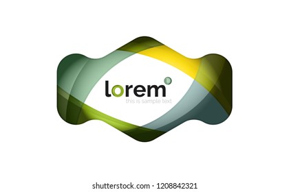 Abstract geometric logo design, overlapping shapes, vector icons