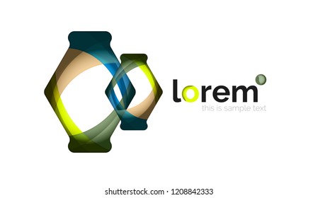 Abstract geometric logo design, overlapping shapes, vector icons