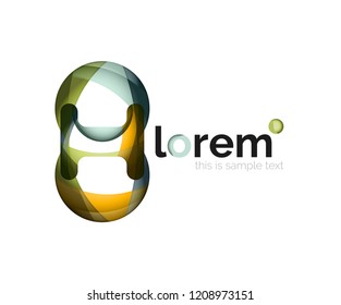 Abstract geometric logo design, overlapping shapes, vector icons