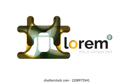 Abstract geometric logo design, overlapping shapes, vector icons