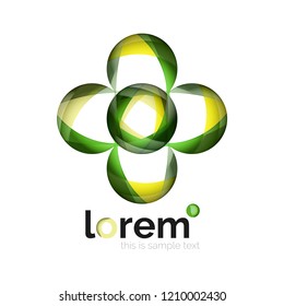 Resumen de diseño de logotipo geométrico, formas superpuestas, iconos vectoriales