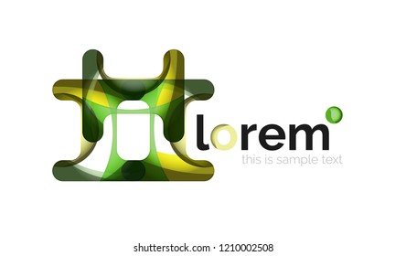 Abstract geometric logo design, overlapping shapes, vector icons