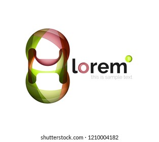 Resumen de diseño de logotipo geométrico, formas superpuestas, iconos vectoriales
