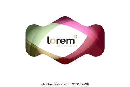 Abstract geometric logo design, overlapping shapes, vector icons