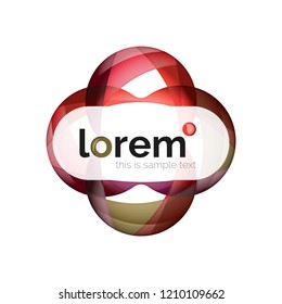 Abstract geometric logo design, overlapping shapes, vector icons