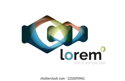 Abstract geometric logo design, overlapping shapes, vector icons