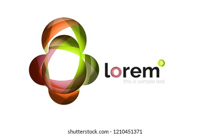 Resumen de diseño de logotipo geométrico, formas superpuestas, iconos vectoriales
