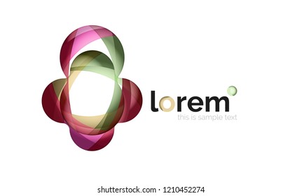 Resumen de diseño de logotipo geométrico, formas superpuestas, iconos vectoriales