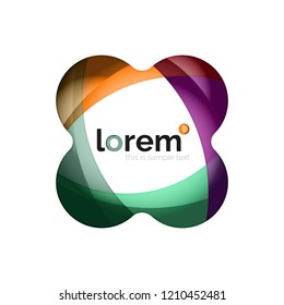 Resumen de diseño de logotipo geométrico, formas superpuestas, iconos vectoriales
